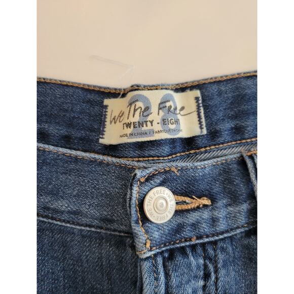 We The Free Distressed Denim Shorts Cut Off Frayed Button Fly High Rise Women 28 - Picture 6 of 11